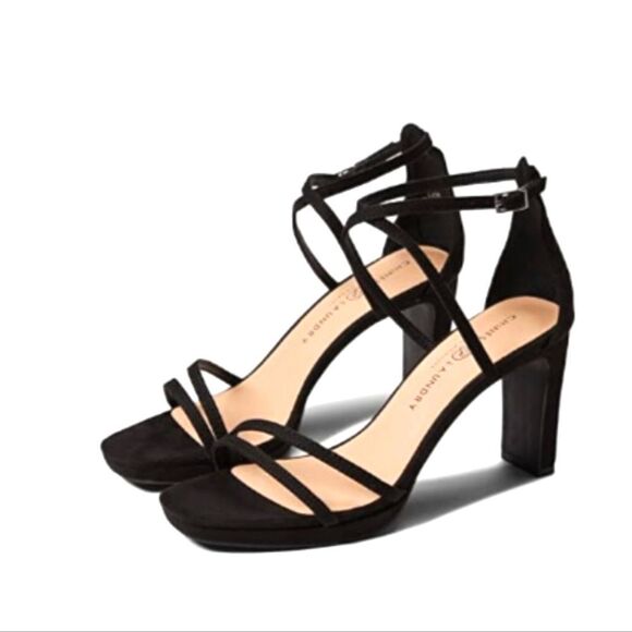 Chinese Laundry, black strappy heels. Velvety feel, NIB-Size EU38-8US - Picture 1 of 9